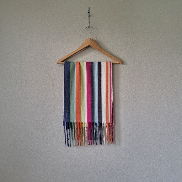 Coach Modern Retro 100% Cashmere Multicolor Stripes Winter Scarf - Picture 5 of 9